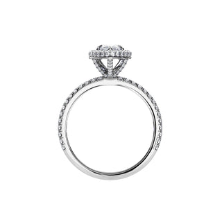 1.0 CT Marquise Cut Moissanite Halo & Pave Engagement Ring