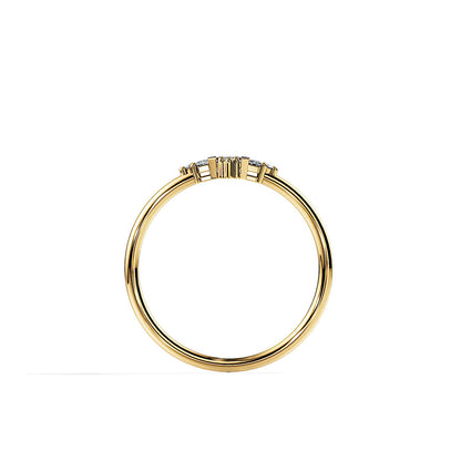 0.24 TCW Baguette & Round Minimalist Moissanite Wedding Band