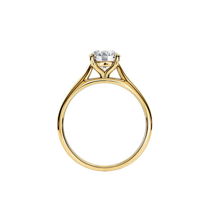 1.0 CT Round Solitaire Moissanite Engagement Ring