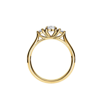 0.50 CT Round Cut Moissanite Three Stone Style Engagement Ring