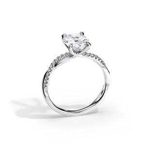 3.0 CT Oval Cut Moissanite Twisted Engagement Ring