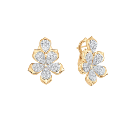 1.39 TCW Round Moissanite Diamond Flower Stud Earrings - farrellouise