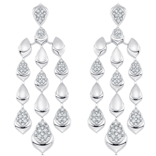 1.40 TCW Round Moissanite Diamond Long Drop Earrings - farrellouise