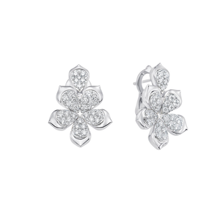 1.39 TCW Round Moissanite Diamond Flower Stud Earrings - farrellouise