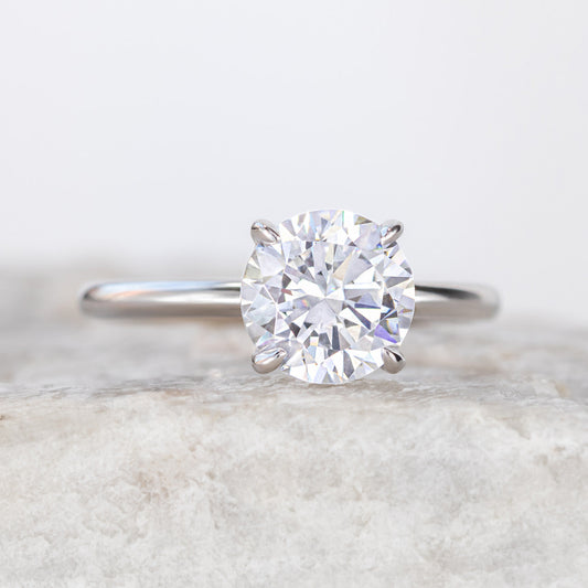 1.0 CT Round Moissanite Solitaire Engagement Ring - farrellouise