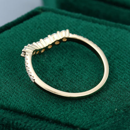 0.37 Round Moissanite Curved Wedding Band - farrellouise
