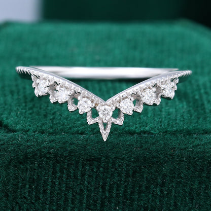 0.11 CT Round Moissanite Tiara Wedding Band - farrellouise