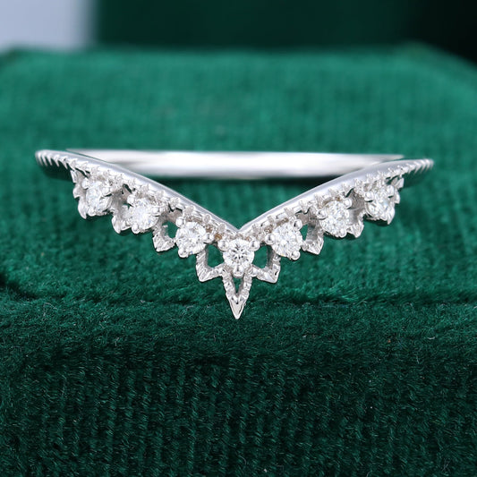 0.11 CT Round Moissanite Tiara Wedding Band - farrellouise