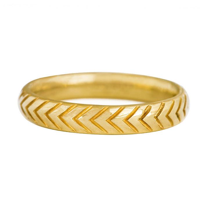 Men's Wedding Band with Engraved Geometric Pattern - farrellouise