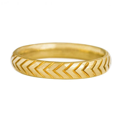 Men's Wedding Band with Engraved Geometric Pattern - farrellouise