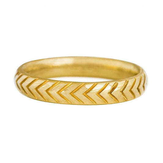 Men's Wedding Band with Engraved Geometric Pattern - farrellouise