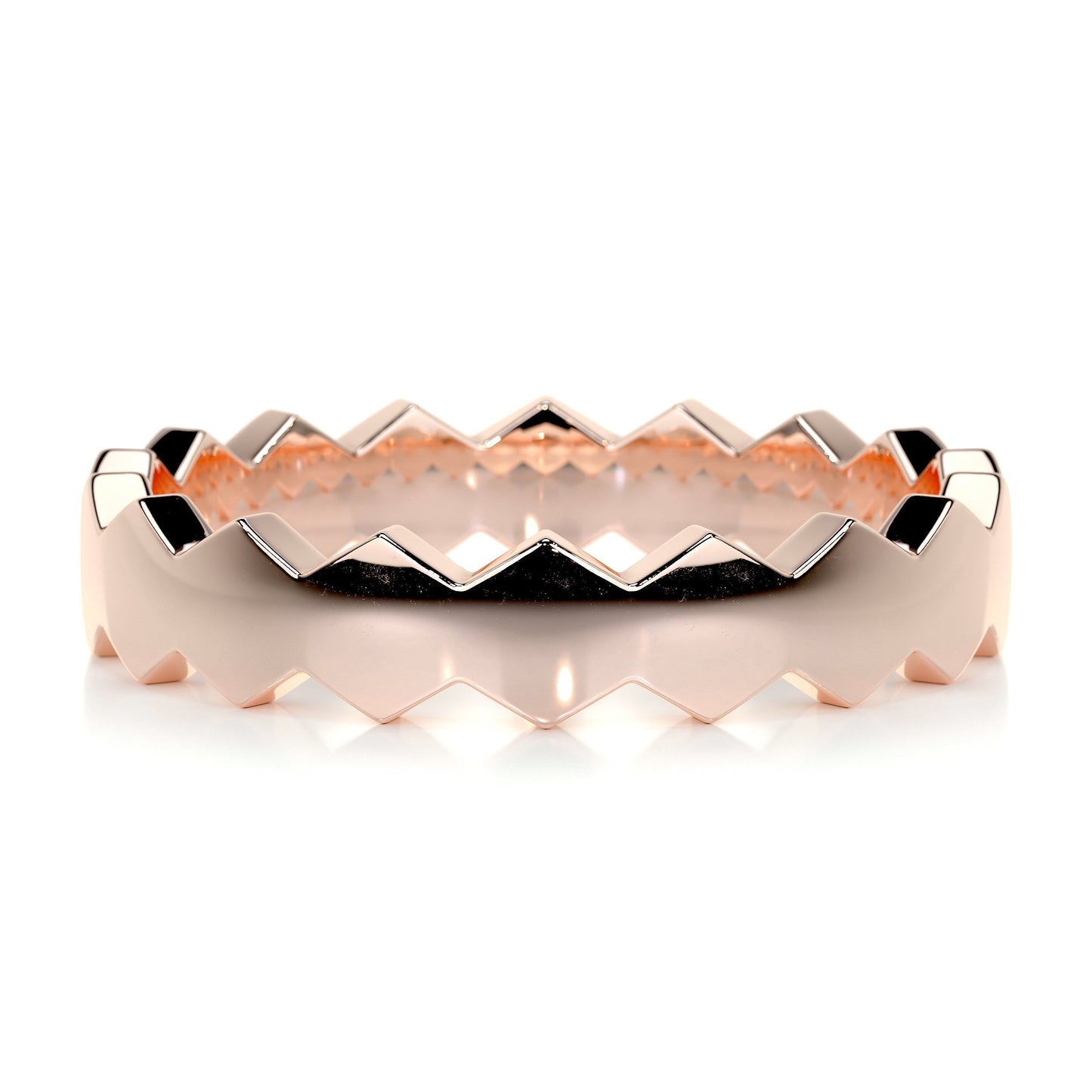 Hexagon Form Polished Finish Classic Men's Band - farrellouise