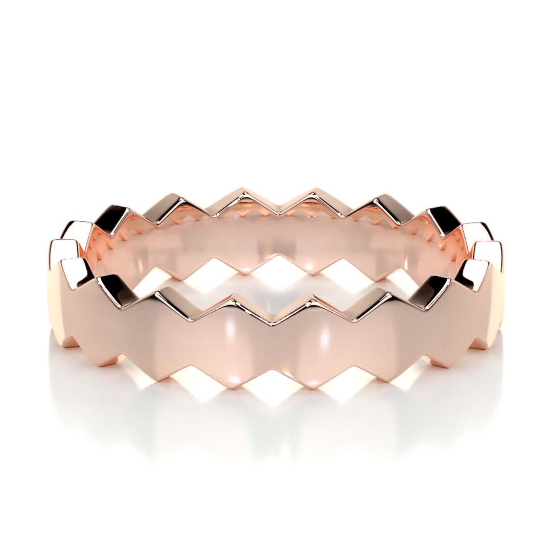 Hexagon Form Polished Finish Classic Men's Band - farrellouise
