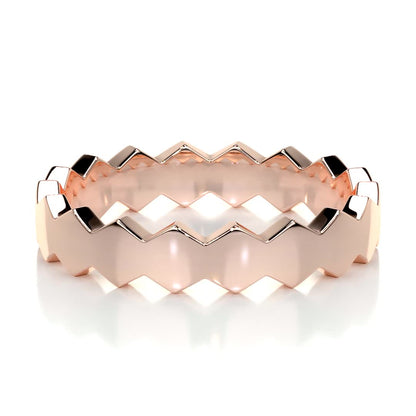 Hexagon Form Polished Finish Classic Men's Band - farrellouise