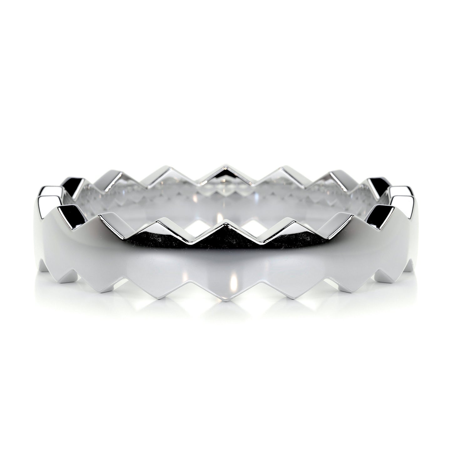 Hexagon Form Polished Finish Classic Men's Band - farrellouise
