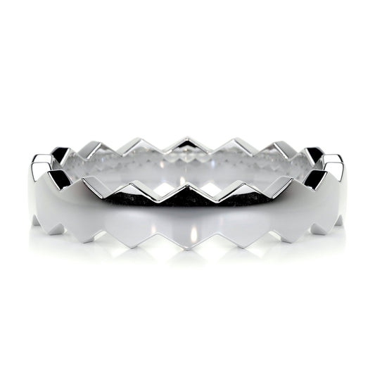Hexagon Form Polished Finish Classic Men's Band - farrellouise
