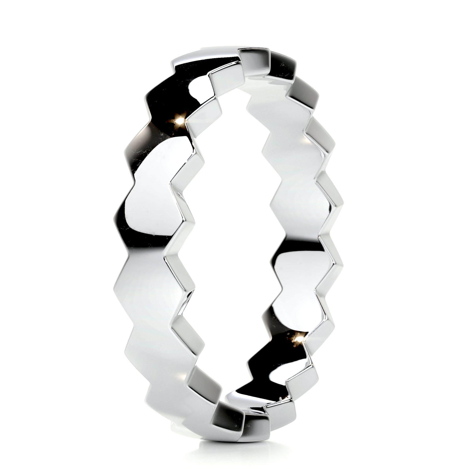Hexagon Form Polished Finish Classic Men's Band - farrellouise