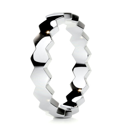 Hexagon Form Polished Finish Classic Men's Band - farrellouise