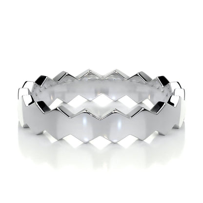Hexagon Form Polished Finish Classic Men's Band - farrellouise