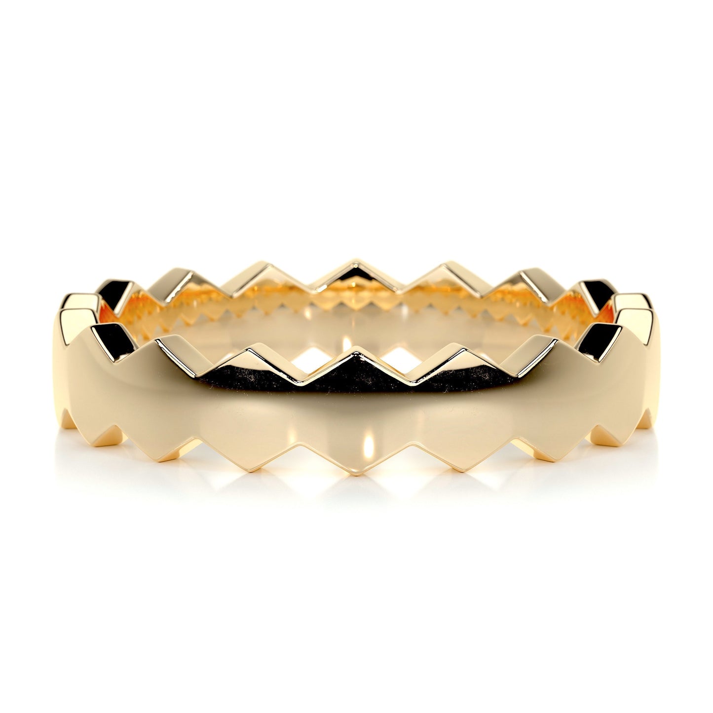Hexagon Form Polished Finish Classic Men's Band - farrellouise