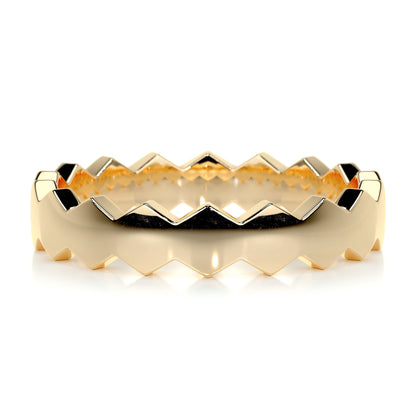 Hexagon Form Polished Finish Classic Men's Band - farrellouise