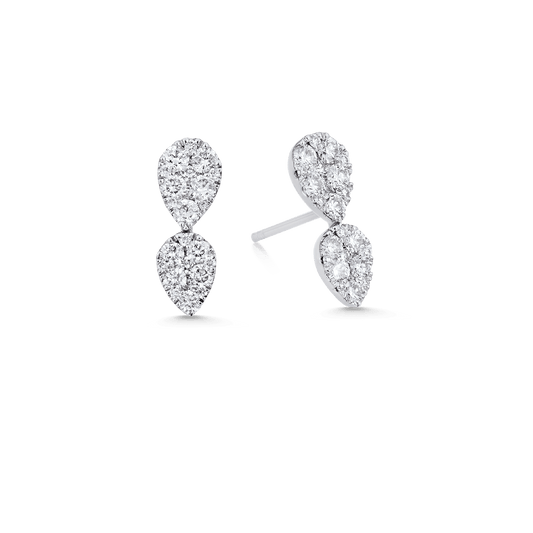 0.72 TCW Round Moissanite Diamond Cluster Earrings - farrellouise
