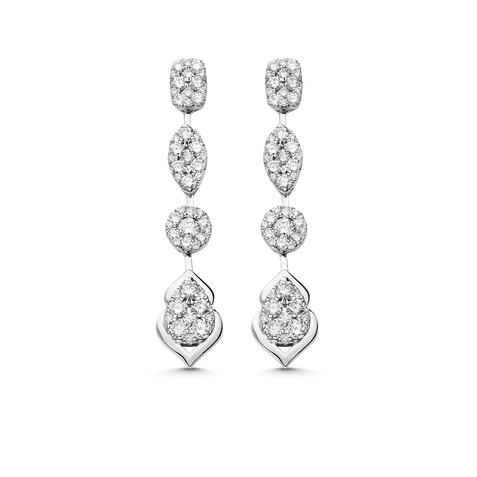 1.44 TCW Round Moissanite Diamond Drop Earrings - farrellouise