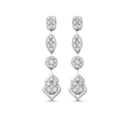 1.44 TCW Round Moissanite Diamond Drop Earrings - farrellouise