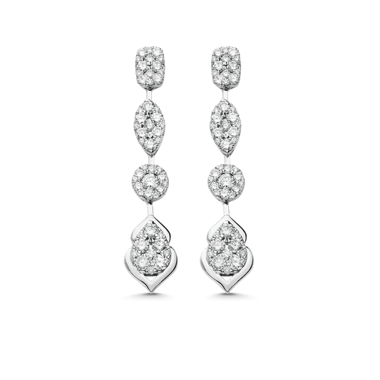 1.44 TCW Round Moissanite Diamond Drop Earrings - farrellouise