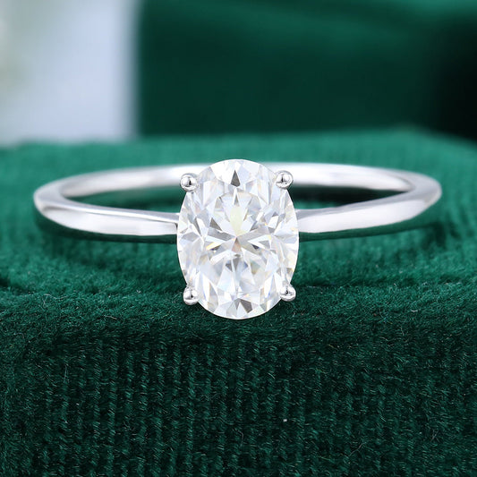1.33 CT Oval Shaped Moissanite Solitaire Engagement Ring - farrellouise