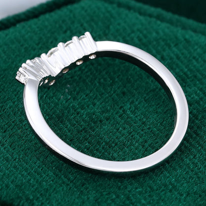 0.20 Round Moissanite Curved Wedding Band - farrellouise