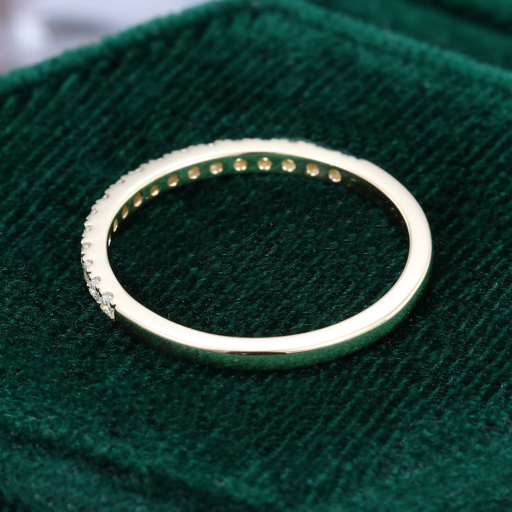 0.25 CT Round Moissanite Half Eternity Wedding Band - farrellouise