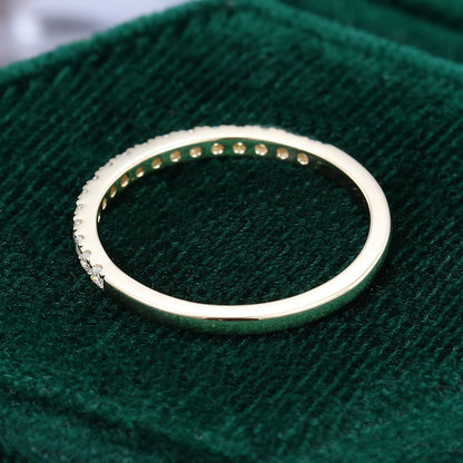 0.25 CT Round Moissanite Half Eternity Wedding Band - farrellouise