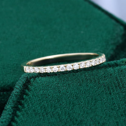 0.25 CT Round Moissanite Half Eternity Wedding Band - farrellouise