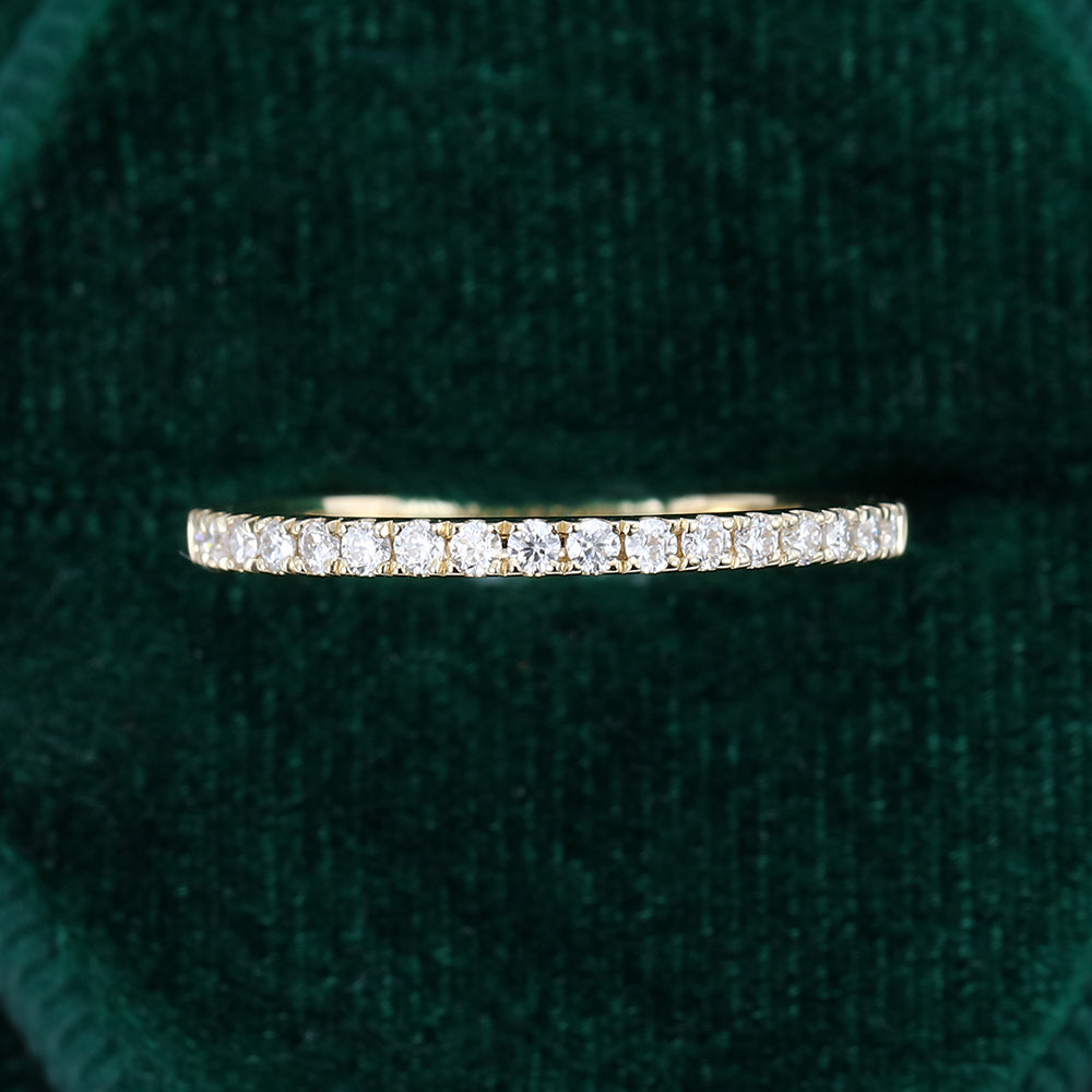 0.25 CT Round Moissanite Half Eternity Wedding Band - farrellouise