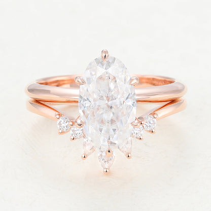 2.50 CT Oval Moissanite Solitaire Bridal Ring Set - farrellouise
