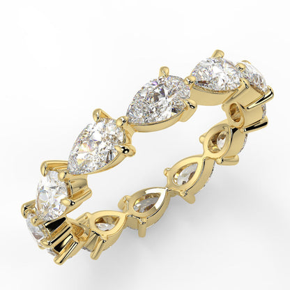 2.40 TCW Pear Moissanite Full Eternity Wedding Band - farrellouise