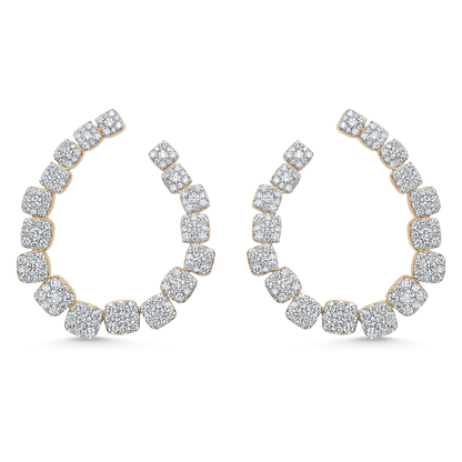 3.81 TCW Round Moissanite Diamond Hoop Earrings - farrellouise