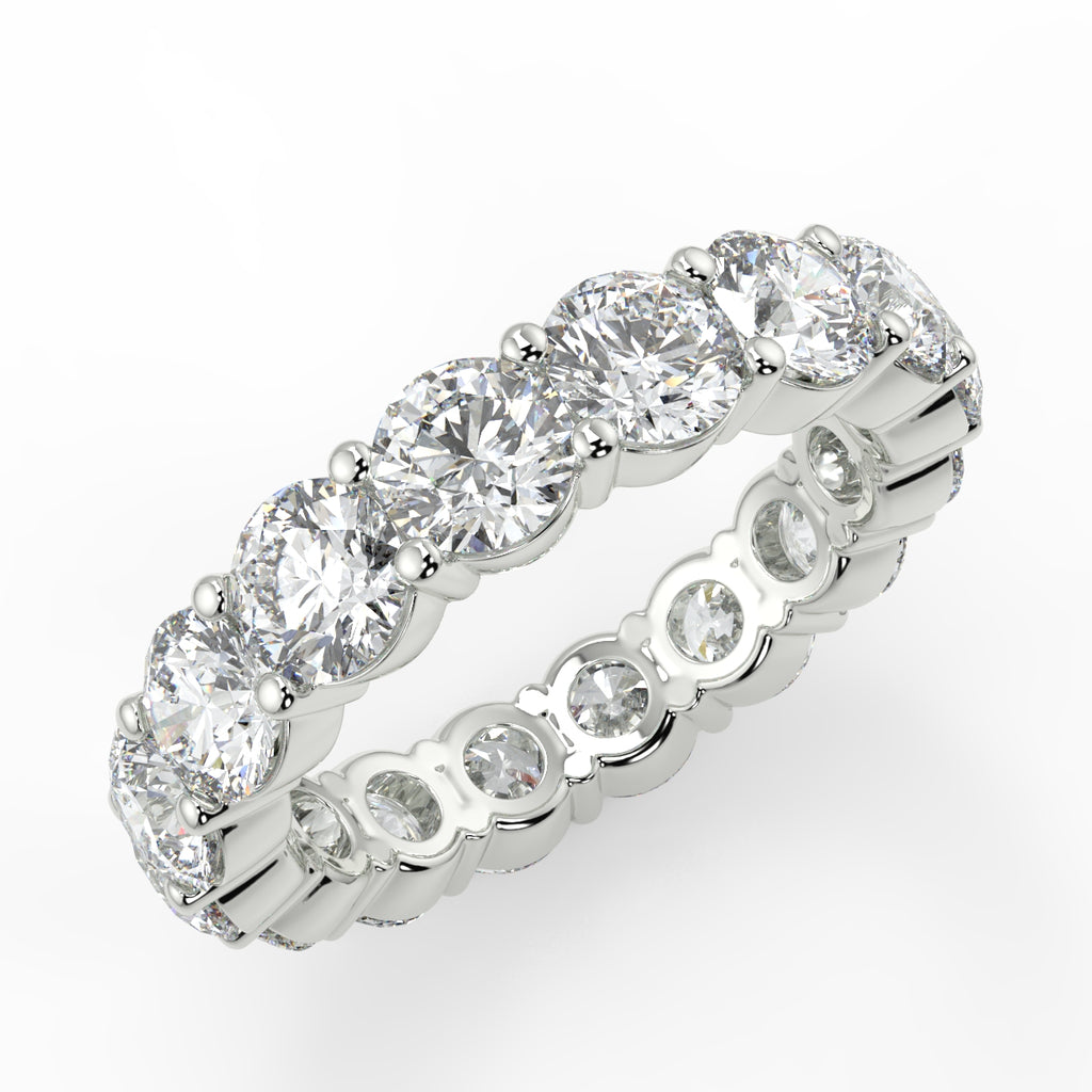 3.84 TCW Round Moissanite Shared Prongs Setting Wedding Band - farrellouise