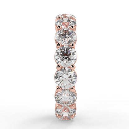 3.84 TCW Round Moissanite Shared Prongs Setting Wedding Band - farrellouise
