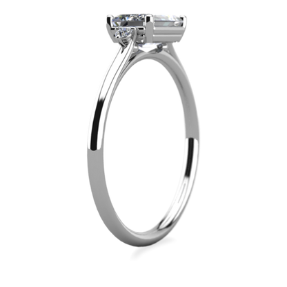 1.50 CT Emerald Moissanite East West Cluster Engagement Ring - farrellouise