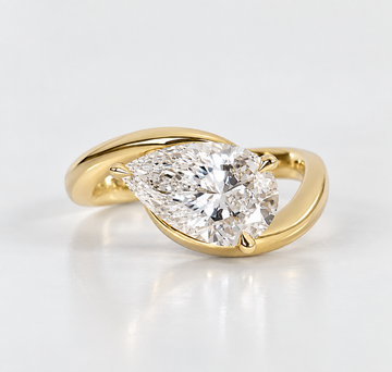 Ayn - Pear Cut Lab Diamond Rapture Solitaire Engagement Ring