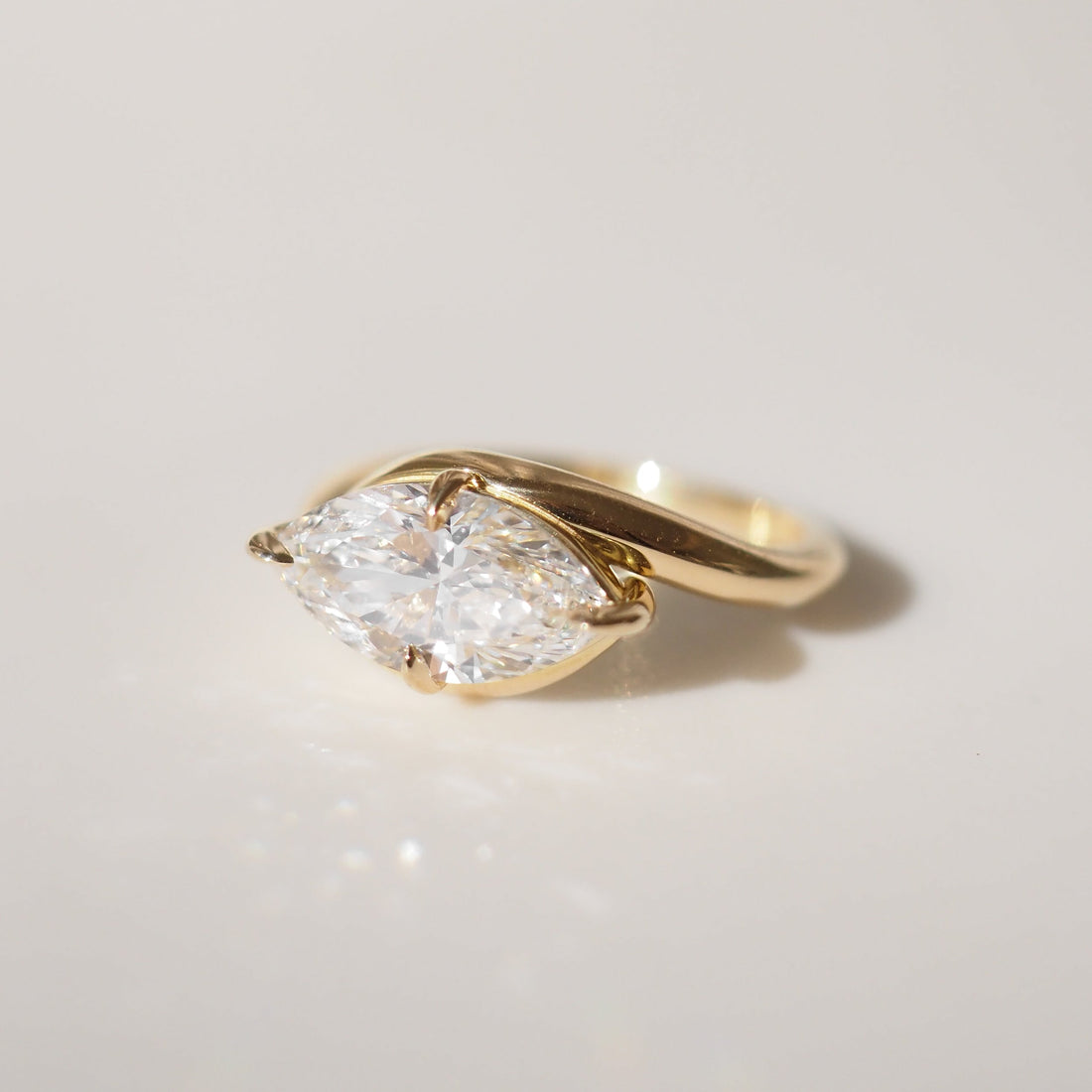 Betty - Marquise Cut Lab Diamond East-West Engagement Ring