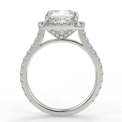 2.15 CT Cushion Moissanite Halo Engagement Ring - farrellouise