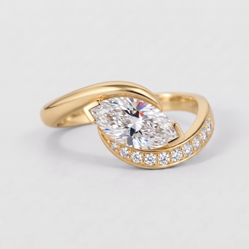 Carol - Marquise Cut Lab Diamond Demi Pave Rapture Engagement Ring