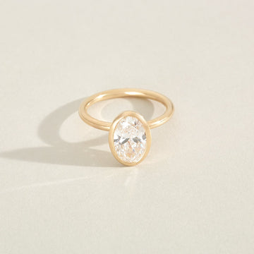 Cobie - Oval Cut Lab Diamond Bezel Solitaire Engagement Ring
