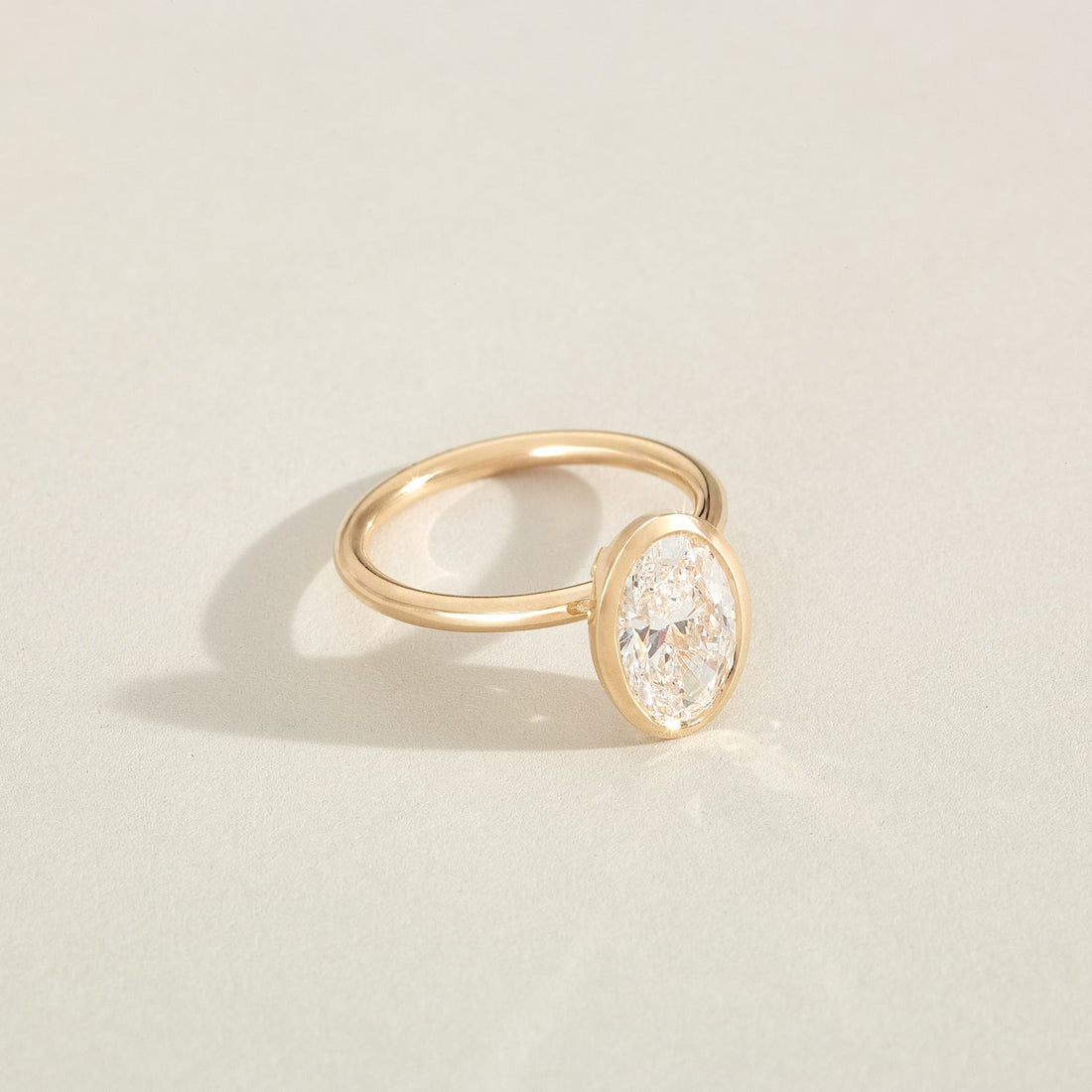 Cobie - Oval Cut Lab Diamond Bezel Solitaire Engagement Ring