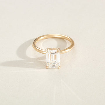 Colleen - Emerald Cut Lab Diamond Solitaire Engagement Ring
