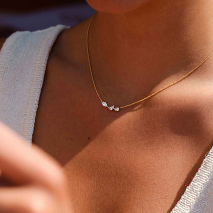 0.48 TCW Pear & Marquise Moissanite Diamond Multi Stones Pendent Necklace - farrellouise