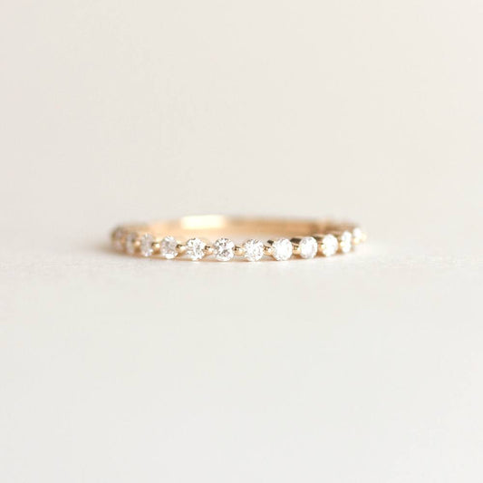 0.38 TCW Round Moissanite Minimalist Wedding Band - farrellouise